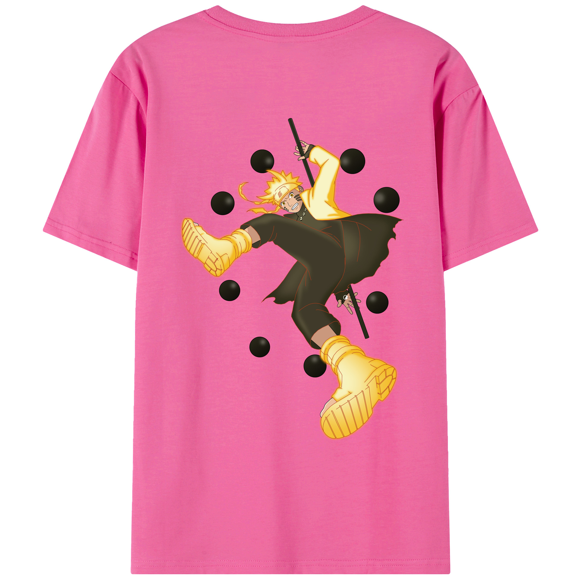 （画像用） NARUTO -ナルト- うずまき ナルト Uzumaki Naruto レディース半袖Tシャツ(バックプリント)